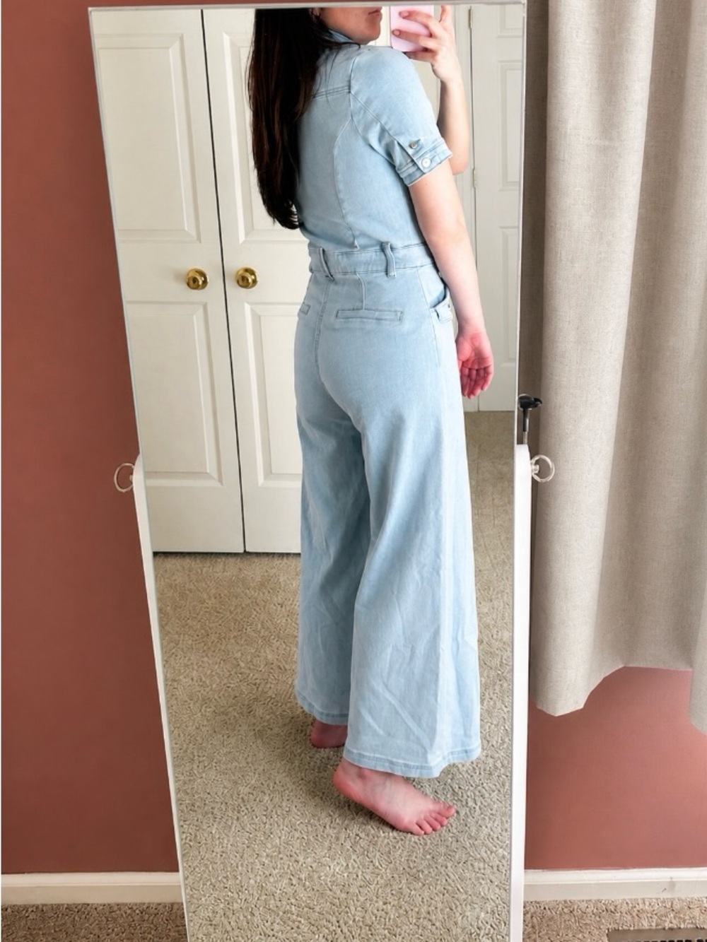 PAIGE Light Blue Denim Jumpsuit - Picture 3 of 6